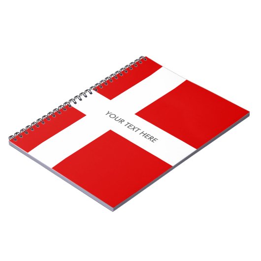 Drapeau danois de carnet de notes à spirale fait (Côté gauche)