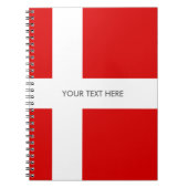 Drapeau danois de carnet de notes à spirale fait (Devant)