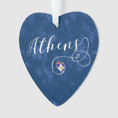 Drapeau D'Athènes En Coeur, Grèce (devant)