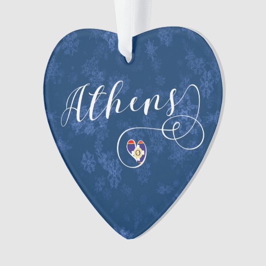 Drapeau D'Athènes En Coeur, Grèce (devant)