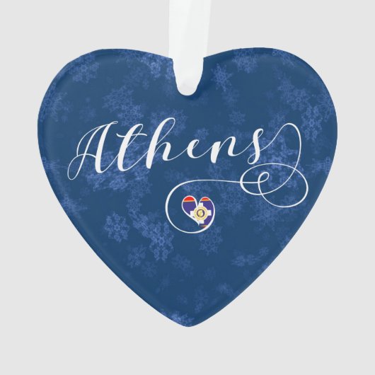 Drapeau D'Athènes En Coeur, Grèce (dos)