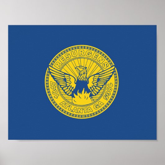 Drapeau d'Atlanta, affiche de Géorgie (Devant)