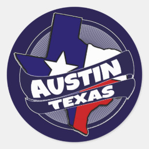 Drapeau d'Austin Texas autocollants