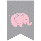 Drapeau de baby shower avec éléphant pour fille (Premier drapeau)
