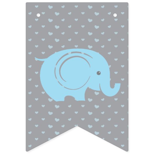 Drapeau de baby shower avec éléphant pour garçon (Premier drapeau)