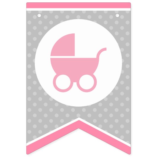 Drapeau de baby shower / Bannière pour bébé fille (Premier drapeau)