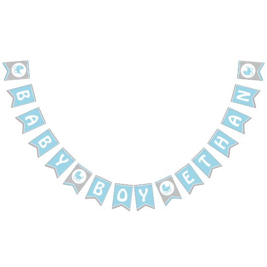 Drapeau de baby shower / Bannière pour bébé garçon (Tout)