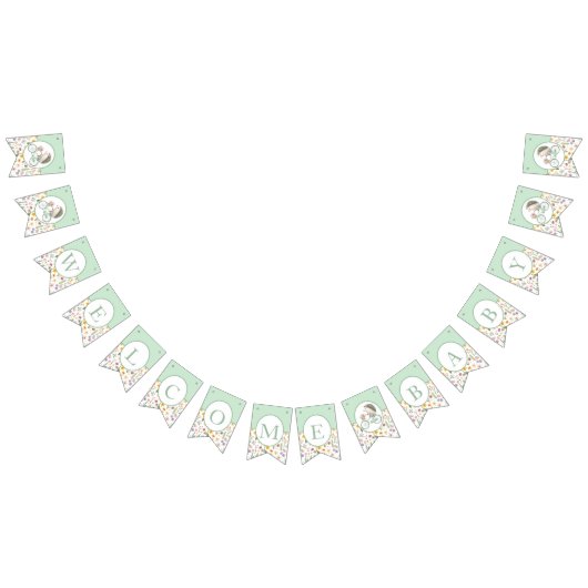 Drapeau de Baby shower de hérisson vert à la menth (Tout)