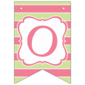 Drapeau de Baby shower de la bande verte rose (Deuxième drapeau)