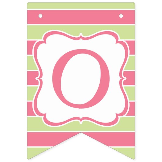 Drapeau de Baby shower de la bande verte rose (Deuxième drapeau)