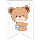 Drapeau de Baby shower d'ours Brown (bleu) (Premier drapeau)