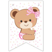 Drapeau de Baby shower d'ours Brown (rose) (Premier drapeau)