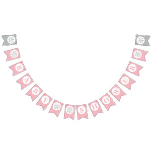 Drapeau de Baby Shower Rose - Fille BabyShower