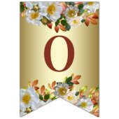 Drapeau de banderole floral Roses blanches Or (Deuxième drapeau)