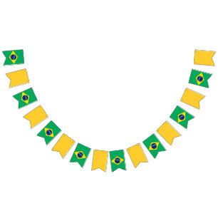 Drapeau de bannière du Brésil, verte et jaune de