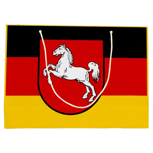 Drapeau de Basse-Saxe Grand sac cadeau (Dos)