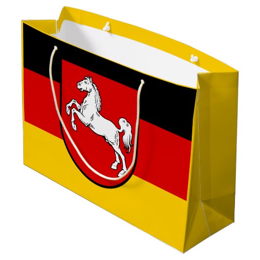 Drapeau de Basse-Saxe Grand sac cadeau (Dos Angle)