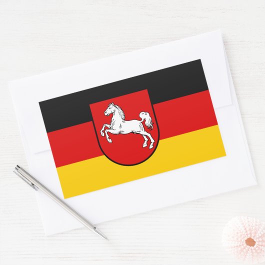Drapeau de Basse-Saxe Sticker rectangulaire (Enveloppe)