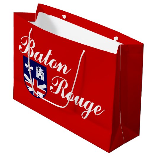 Drapeau de Baton Rouge, Louisiane Grand Sac Cadeau (Devant Angle)
