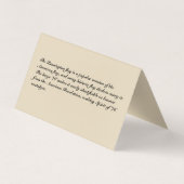 Drapeau de Bennington de carte de visite - "carte (Dos)