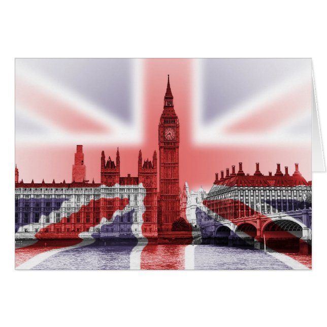 Drapeau de Big Ben à Londres et Union Jack (Devant horizontal)