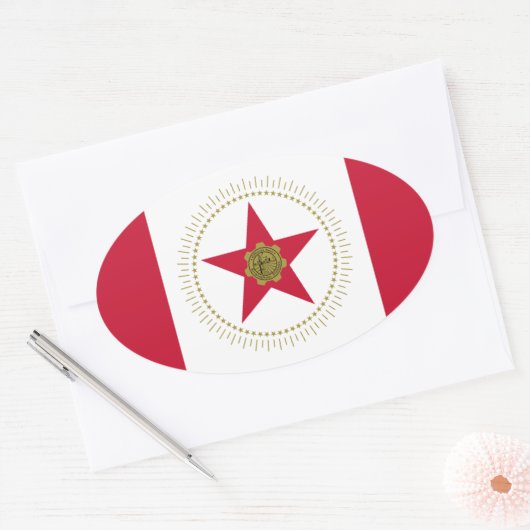 Drapeau de Birmingham, Alabama Sticker Oval (Enveloppe)