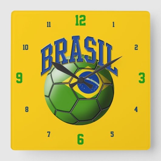 Drapeau de Brasil Ball Horloge (Recto)