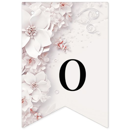 Drapeau de bruissement floral rose ivoire (Deuxième drapeau)