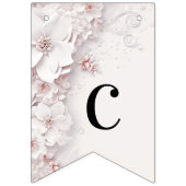 Drapeau de bruissement floral rose ivoire (Premier drapeau)