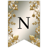 Drapeau de Bunage Ornate Floral Blanc (Troisième drapeau)