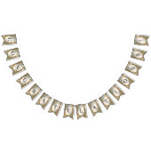 Drapeau de Bunal Floral Blanc Orné Or (Tout)