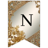 Drapeau de Bunal Floral Orné Or Moderne (Troisième drapeau)