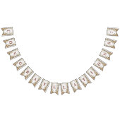 Drapeau de Bunling Floral Or Blanc (Tout)