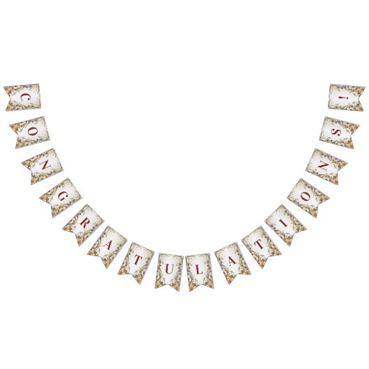 Drapeau de Bunling Floral Or Blanc (Tout)