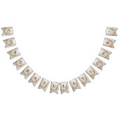 Drapeau de Bunling Floral Or Blanc (Tout)