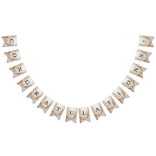 Drapeau de Bunling Floral Or Blanc (Tout)