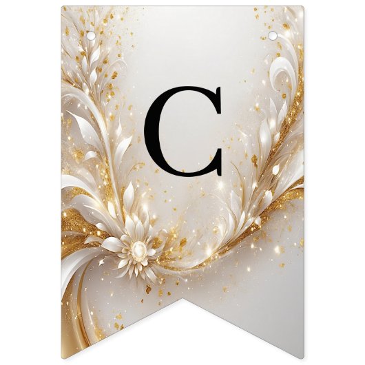 Drapeau de Bunling Floral Or Blanc (Premier drapeau)