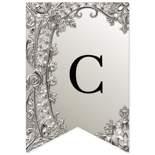 Drapeau de Bunting moderne orné d'argent (Premier drapeau)