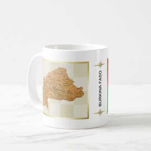 Drapeau de Burkina Faso + Tasse de carte (Devant gauche)