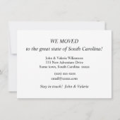 Drapeau de Caroline du Sud Faire-part de déplaceme (Dos)