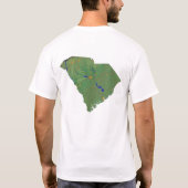 Drapeau de Carolinian du sud + T-shirt de carte (Dos)