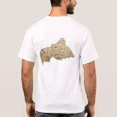 Drapeau de Centrafrique et T-shirt de carte (Dos)