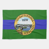 Drapeau de Chattanooga, serviette de cuisine Tenne (Horizontal)