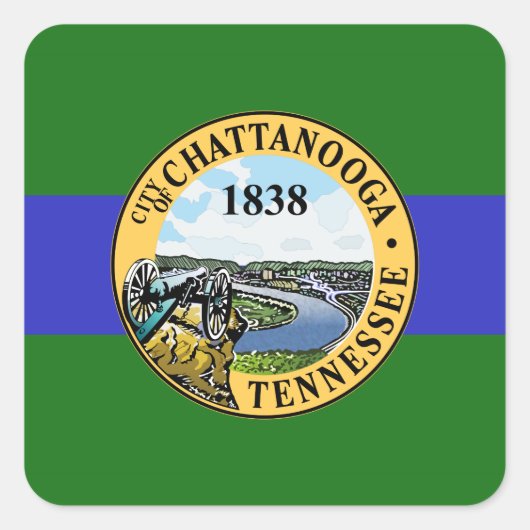 Drapeau de Chattanooga, Sticker Carré du Tennessee (Devant)