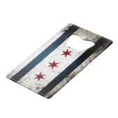 Drapeau de Chicago Black Grunge (Devant Angle)
