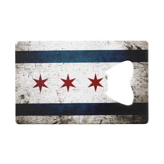 Drapeau de Chicago Black Grunge (Devant (Horizontal))