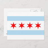 Drapeau de Chicago Cartes postales (Devant / Derrière)