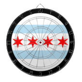 Drapeau de Chicago Cible de fléchettes & Illinois (Devant)