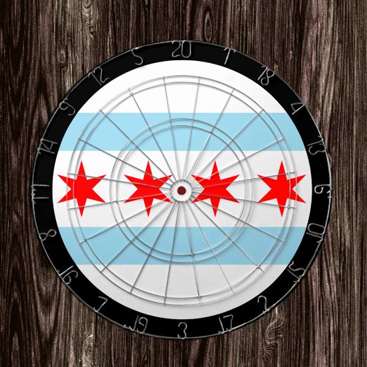 Drapeau de Chicago Cible de fléchettes & Illinois