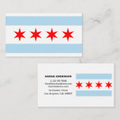 Drapeau de Chicago Elegant Cartes de visite / USA (Devant / Derrière)